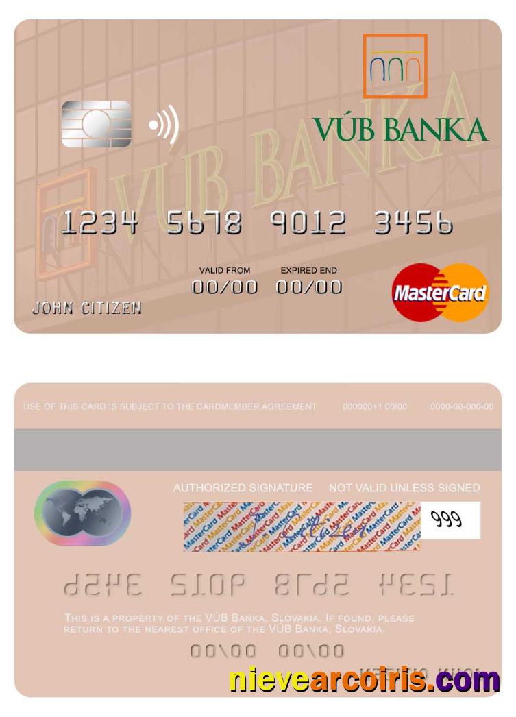 Slovakia VÚB Banka mastercard